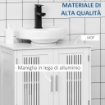 MOBILETTO DA BAGNO SOTTOLAVABO A 2 ANTE CON RIPIANI 60X30X60CM BIANCO