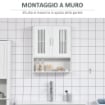 MOBILETTO DA BAGNO A MURO SALVASPAZIO CON ARMADIETTO E RIPIANO 60X20X70CM BIANCO