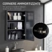 SPECCHIERA BAGNO IN ACCIAIO CON ARMADIETTO A 3 RIPIANI 40X12X60 CM NERO