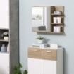 Specchiera bagno 55x63,5h cm con mensola d'appoggio tortora lucido - Ready