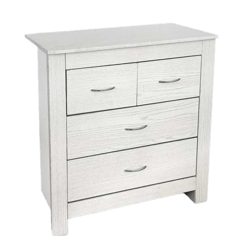 MOBILE DA ARREDO CON 4 CASSETTI IN LEGNO 79 X 38 X H81 CM COLORE BIANCO