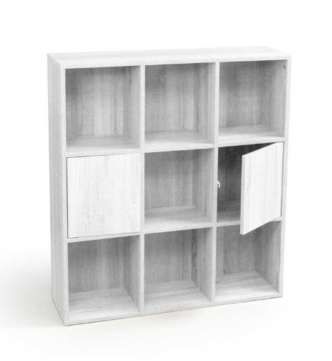 GAIA SCAFFALE LIBRERIA A 9 POSTI 90 X 24 X 98 CM IN COLORE BIANCO