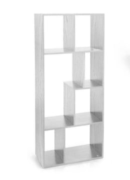 GAIA SCAFFALE LIBRERIA IN LEGNO RIPIANI SFALSATI 63X24X150CM COLORE BIANCO