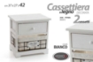 CASSETTIERA DECORATA IN LEGNO CON 2 CASSETTI 37X27XH45 CM IN COLORE BIANCO