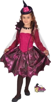 COSTUME HALLOWEEN BARBIE STREGA FASHION 3-4 ANNI