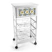 CARRELLO DA CUCINA TERRE D'AMURI IN STILE SICILIANO 47X35X85 CM BIANCO