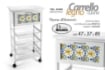 CARRELLO DA CUCINA TERRE D'AMURI IN STILE SICILIANO 47X35X85 CM BIANCO