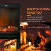 CAMINO ELETTRICO 1000/2000W CON FIAMMA LED REALISTICA 40.5X20X62 CM NERO