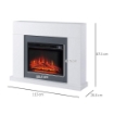 CAMINO ELETTRICO A PARETE CON EFFETTO FIAMMA E TIMER 113X26,6X87,5 CM BIANCO