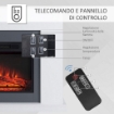 CAMINO ELETTRICO A PARETE CON EFFETTO FIAMMA E TIMER 113X26,6X87,5 CM BIANCO