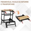 BANCO DA LAVORO PIEGHEVOLE CON ALTEZZA REGOLABILE 68X60X21-78 CM NERO