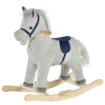 CAVALLO A DONDOLO PER BAMBINI DA 3-6 ANNI 73X35X64 CM IN COLORE GRIGIO