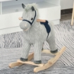 CAVALLO A DONDOLO PER BAMBINI DA 3-6 ANNI 73X35X64 CM IN COLORE GRIGIO