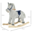 CAVALLO A DONDOLO PER BAMBINI DA 3-6 ANNI 73X35X64 CM IN COLORE GRIGIO