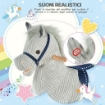 CAVALLO A DONDOLO PER BAMBINI DA 3-6 ANNI 73X35X64 CM IN COLORE GRIGIO