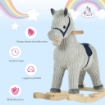 CAVALLO A DONDOLO PER BAMBINI DA 3-6 ANNI 73X35X64 CM IN COLORE GRIGIO