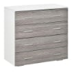 CASSETTIERA CON 4 CASSETTI IN LEGNO 76X35X72CM COLORE BIANCO GRIGIO