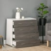 CASSETTIERA CON 4 CASSETTI IN LEGNO 76X35X72CM COLORE BIANCO GRIGIO