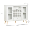 CREDENZA CON CANTINETTA A 12 POSTI IN LEGNO 100X33X80 CM BIANCO