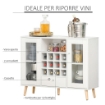 CREDENZA CON CANTINETTA A 12 POSTI IN LEGNO 100X33X80 CM BIANCO