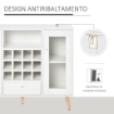 CREDENZA CON CANTINETTA A 12 POSTI IN LEGNO 100X33X80 CM BIANCO