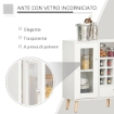 CREDENZA CON CANTINETTA A 12 POSTI IN LEGNO 100X33X80 CM BIANCO