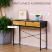 CONSOLLE MODERNA PER INGRESSO E SOGGIORNO CON 2 CASSETTI 100X30X75CM NERO