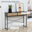 CONSOLLE MODERNA PER INGRESSO E SOGGIORNO CON 2 CASSETTI 100X30X75CM NERO