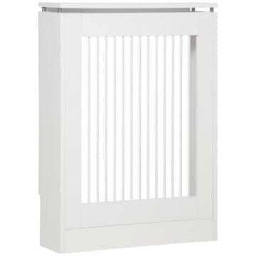 COPRITERMOSIFONE A DOGHE MODERNO IN MDF E ACCIAIO 60X18X84CM BIANCO