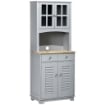 CREDENZA ALTA PER CUCINA IN STILE CLASSICO 68X39.5X170 CM GRIGIO