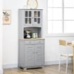 CREDENZA ALTA PER CUCINA IN STILE CLASSICO 68X39.5X170 CM GRIGIO