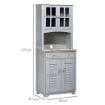 CREDENZA ALTA PER CUCINA IN STILE CLASSICO 68X39.5X170 CM GRIGIO