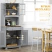 CREDENZA ALTA PER CUCINA IN STILE CLASSICO 68X39.5X170 CM GRIGIO