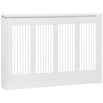 COPRITERMOSIFONE A DOGHE IN MDF E ACCIAIO 120X18X84CM BIANCO