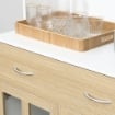 CREDENZA DA CUCINA CON 2 CASSETTI E ANTE IN VETRO 80X40X180CM LEGNO NATURALE