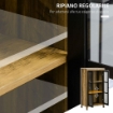 CREDENZA MODERNA A 2 ANTE IN VETRO E LEGNO 60X35X120CM MARRONE