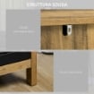 CREDENZA MODERNA A 2 ANTE IN VETRO E LEGNO 60X35X120CM MARRONE