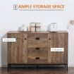 CREDENZA MODERNA CON 2 ARMADIETTI A 2 ANTE E 3 CASSETTI 120X39.5X77 CM MARRONE