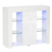 CREDENZA MODERNA CON MENSOLE IN VETRO 97X35X83 CM IN COLORE  BIANCO