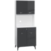 CREDENZA MODERNA CON 2 ARMADIETTI E CASSETTO 70X42X177CM BICOLOR