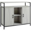 CREDENZA MODERNA IN LEGNO CON 2 ARMADIETTI E RIPIANI 100X34X87.2CM GRIGIO CHIARO