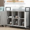 CREDENZA MODERNA IN LEGNO CON 2 ARMADIETTI E RIPIANI 100X34X87.2CM GRIGIO CHIARO