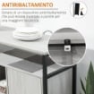 CREDENZA MODERNA IN LEGNO CON 2 ARMADIETTI E RIPIANI 100X34X87.2CM GRIGIO CHIARO