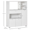 MOBILE CREDENZA CON ARMADIETTI MENSOLE E CASSETTO IN LEGNO 90X40X120CM BIANCO