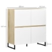 CREDENZA MODERNA MULTIUSO CON 4 ANTE QUADRATE IN LEGNO 100X41.5X107CM BIANCO