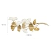 DECORAZIONE MURALE 3D IN METALLO WALL ART DORATA CON FOGLIE DI GINKGO 138X70CM