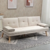 DIVANO LETTO 3 POSTI CON RIVESTIMENTO EFFETTO LINO E TAVOLINO 181X77X78CM BEIGE