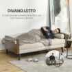  DIVANO LETTO A 3 POSTI E SCHIENALE A 3 RECLINAZIONI 200X88X89CM  BEIGE