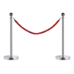 COLONNINE IN ACCIAIO INOX  SILVER SEPARACODE CON CORDONE ROSSO 32 X 95 CM