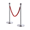 COLONNINE IN ACCIAIO INOX  SILVER SEPARACODE CON CORDONE ROSSO 32 X 95 CM